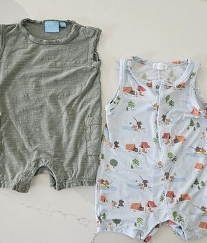 Baby Romper Pair-3-6mos Angel Dear & Bear Camp